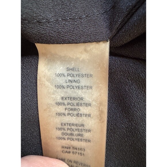 Calvin Klein Floral Blouse Tunic Top Size L Sheer Long Sleeve Green Orange Black - Picture 9 of 9